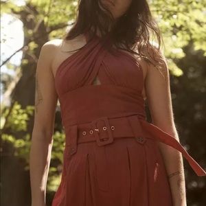 Free People Amara Set Size 4 Wide Leg Pants & Halter Crop Top